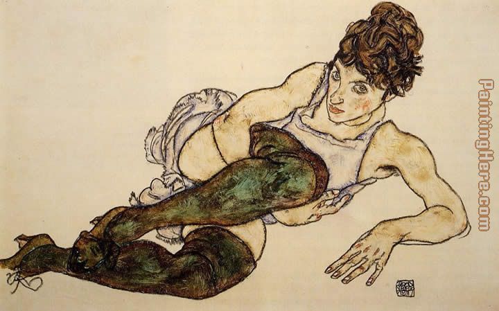 Reclining Woman with Green Stockings Adele Harms